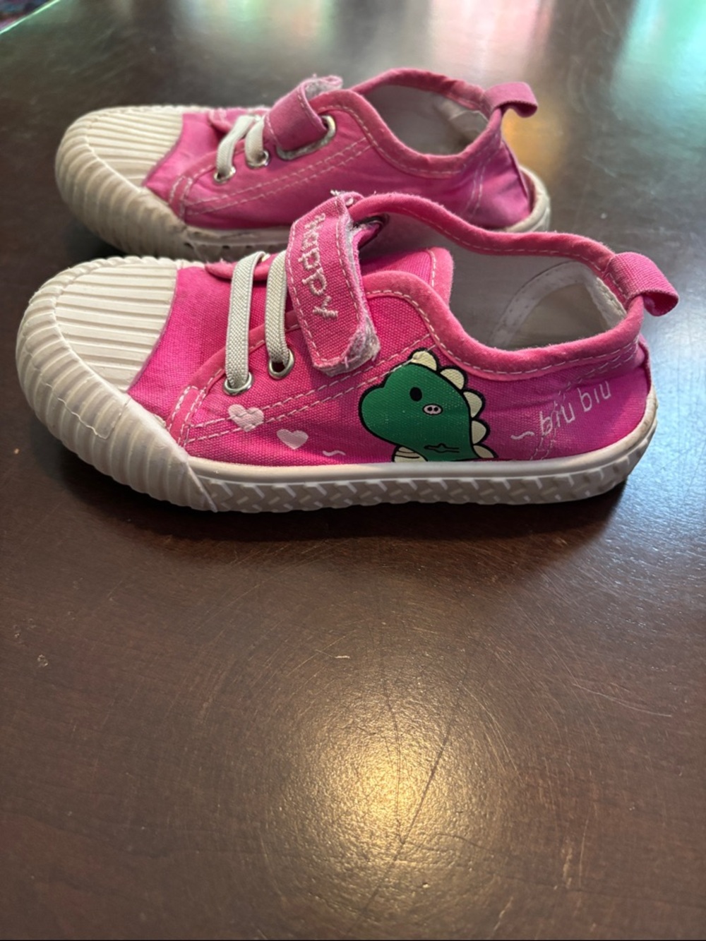 Cute Walk by Babyhug Kids Pink Dinosaur Canvas Sneakers with Velcro Closure